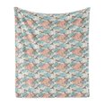 thumbnail image 1 of Abstract Soft Flannel Fleece Throw Blanket, Celestial Dashed Theme with Patched Cloud Sparrow Birds and Domestic Pigeons, Cozy Plush for Indoor and Outdoor Use, 60" x 80", Multicolor, by Ambesonne, 1 of 5