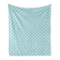 thumbnail image 1 of Abstract Soft Flannel Fleece Throw Blanket, Circles Polka Dots Button Like Simple Repetitive Design Retro Style, Cozy Plush for Indoor and Outdoor Use, 50" x 60", Pale Blue White, by Ambesonne, 1 of 6