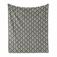 thumbnail image 1 of Abstract Soft Flannel Fleece Throw Blanket, Circular Intricate Shapes Abstract Optical Illusion Illustration, Cozy Plush for Indoor and Outdoor Use, 60" x 80", Charcoal Grey Eggshell, by Ambesonne, 1 of 5