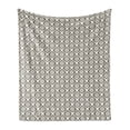 thumbnail image 1 of Abstract Soft Flannel Fleece Throw Blanket, Classic Timeless Oval Motifs Ornate Simplistic Minimal Illustration, Cozy Plush for Indoor and Outdoor Use, 50" x 60", Yellow Black and White, by Ambesonne, 1 of 6