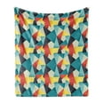 thumbnail image 1 of Abstract Soft Flannel Fleece Throw Blanket, Colorful Geometric Triangles Fractal Unusual Various Forms Hipster Graphic, Cozy Plush for Indoor and Outdoor Use, 50" x 60", Multicolor, by Ambesonne, 1 of 6