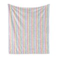 thumbnail image 1 of Abstract Soft Flannel Fleece Throw Blanket, Colorful Happy Illustration of Grunge Style Colorful Stripes in Summer Colors, Cozy Plush for Indoor and Outdoor Use, 50" x 60", Multicolor, by Ambesonne, 1 of 5