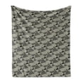 thumbnail image 1 of Abstract Soft Flannel Fleece Throw Blanket, Complex Geometric Triangles with Scrapbook Style Stripes Minimal, Cozy Plush for Indoor and Outdoor Use, 50" x 60", Dark Taupe Grey and Ivory, by Ambesonne, 1 of 5