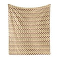 thumbnail image 1 of Abstract Soft Flannel Fleece Throw Blanket, Connected Rectangular Vertical Formations, Cozy Plush for Indoor and Outdoor Use, 50" x 60", Dark Salmon Pale Yellow, by Ambesonne, 1 of 5