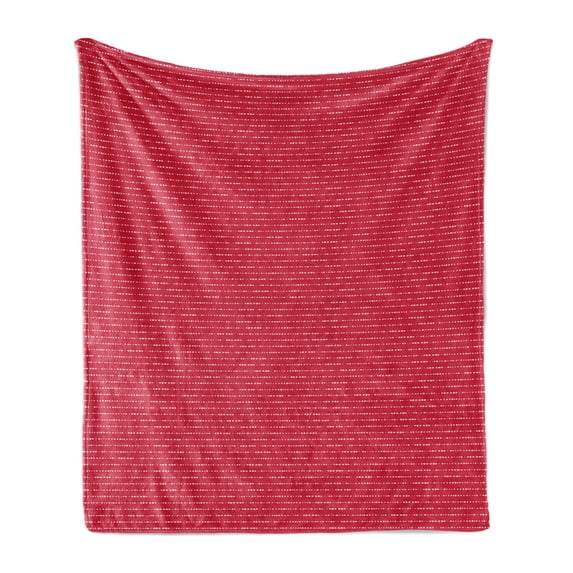 Abstract Soft Flannel Fleece Throw Blanket, Contemporary Design of Horizontally Arranged Monotone Straight Drops, Cozy Plush for Indoor and Outdoor Use, 60" x 80", Dark Pink and White, by Ambesonne