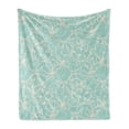 thumbnail image 1 of Abstract Soft Flannel Fleece Throw Blanket, Contemporary Illustration of Splash Look Motifs in Pastel Colors, Cozy Plush for Indoor and Outdoor Use, 60" x 80", Almond Green Champagne, by Ambesonne, 1 of 6