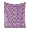 thumbnail image 1 of Abstract Soft Flannel Fleece Throw Blanket, Continuous Bicolour Style Tropical Jungle Pattern in Tones Print, Cozy Plush for Indoor and Outdoor Use, 70" x 90", Baby Pink Pale Purple, by Ambesonne, 1 of 5