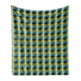 thumbnail image 1 of Abstract Soft Flannel Fleece Throw Blanket, Continuous Pattern with Retro Rounds Geometry Themed Illustration, Cozy Plush for Indoor and Outdoor Use, 50" x 70", Multicolor, by Ambesonne, 1 of 5