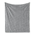 thumbnail image 1 of Abstract Soft Flannel Fleece Throw Blanket, Continuous Semi Circles in Greyscale Tones Squama Style, Cozy Plush for Indoor and Outdoor Use, 50" x 60", Pale Taupe Dark Grey, by Ambesonne, 1 of 5