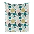 thumbnail image 1 of Abstract Soft Flannel Fleece Throw Blanket, Continuous Various Simple Hexagons Motifs Print Geometric on Plain Background, Cozy Plush for Indoor and Outdoor Use, 50" x 60", Multicolor, by Ambesonne, 1 of 5