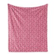 thumbnail image 1 of Abstract Soft Flannel Fleece Throw Blanket, Creative and Asymmetric Round Geometric Shapes Arranged Vertically, Cozy Plush for Indoor and Outdoor Use, 60" x 80", Dried Rose Coral, by Ambesonne, 1 of 5