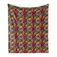 thumbnail image 1 of Abstract Soft Flannel Fleece Throw Blanket, Curved Spiral Various Arrows in Vibrant Tones Retro Graffiti Pattern, Cozy Plush for Indoor and Outdoor Use, 70" x 90", Multicolor, by Ambesonne, 1 of 5