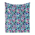 thumbnail image 1 of Abstract Soft Flannel Fleece Throw Blanket, Digital Raindrops Leafage Creative Contemporary Style Print, Cozy Plush for Indoor and Outdoor Use, 60" x 80", Multicolor, by Ambesonne, 1 of 6
