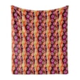 thumbnail image 1 of Abstract Soft Flannel Fleece Throw Blanket, East Style Colorful Design with Multiple Dotted Wavy Stripes and Circles, Cozy Plush for Indoor and Outdoor Use, 50" x 70", Multicolor, by Ambesonne, 1 of 5