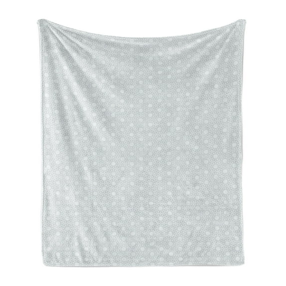 Abstract Soft Flannel Fleece Throw Blanket, Floral Geometric Tesselation Intricate Simplistic Oriental Print, Cozy Plush for Indoor and Outdoor Use, 70" x 90", Pale Purpleblue Coconut, by Ambesonne