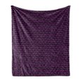 thumbnail image 1 of Abstract Soft Flannel Fleece Throw Blanket, Funky Brush Stroked Crooked Hand Lettering Retro Xoxo Signs Repeating Pattern, Cozy Plush for Indoor and Outdoor Use, 60" x 80", Purple Black, by Ambesonne, 1 of 6