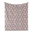 thumbnail image 1 of Abstract Soft Flannel Fleece Throw Blanket, Geometric Inspired Simple Contemporary Pattern with Circular Shapes, Cozy Plush for Indoor and Outdoor Use, 60" x 80", Pale Blush Multicolor, by Ambesonne, 1 of 5