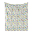 thumbnail image 1 of Abstract Soft Flannel Fleece Throw Blanket, Geometric Squares Triangles Irregular Shapes Cubes Repeating Elements Modern, Cozy Plush for Indoor and Outdoor Use, 50" x 70", Multicolor, by Ambesonne, 1 of 6