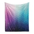thumbnail image 1 of Abstract Soft Flannel Fleece Throw Blanket, Gradient Background with Little Geometric Fractal Triangle Graphic Style, Cozy Plush for Indoor and Outdoor Use, 60" x 80", Pink Blue, by Ambesonne, 1 of 6