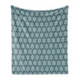 thumbnail image 1 of Abstract Soft Flannel Fleece Throw Blanket, Growth Rings Themed Bullseye Style Hand Drawn Circles and Hexagons, Cozy Plush for Indoor and Outdoor Use, 50" x 60", Dark Teal and Pale Blue, by Ambesonne, 1 of 6