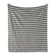thumbnail image 1 of Abstract Soft Flannel Fleece Throw Blanket, Grunge Pattern Image of Horizontal Stripes and Repeated Dots, Cozy Plush for Indoor and Outdoor Use, 50" x 70", Off White and Charcoal Grey, by Ambesonne, 1 of 6