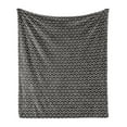 thumbnail image 1 of Abstract Soft Flannel Fleece Throw Blanket, Hand Drawn Composition Ink Style Half Circles with Grunge Effect, Cozy Plush for Indoor and Outdoor Use, 70" x 90", Charcoal Grey and Ivory, by Ambesonne, 1 of 5