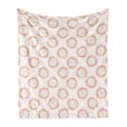 thumbnail image 1 of Abstract Soft Flannel Fleece Throw Blanket, Hand Drawn Sun with Mini Heart Motifs, Cozy Plush for Indoor and Outdoor Use, 60" x 80", Coconut Salmon, by Ambesonne, 1 of 5