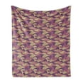 thumbnail image 1 of Abstract Soft Flannel Fleece Throw Blanket, Horizontal Wave Forms Ornamented with Overlapping Arch Shapes Doodle Art Theme, Cozy Plush for Indoor and Outdoor Use, 50" x 60", Multicolor, by Ambesonne, 1 of 5