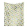 thumbnail image 1 of Abstract Soft Flannel Fleece Throw Blanket, Illustration of Half Circles or Fish Scale Inspired Motifs in Pastel Tones, Cozy Plush for Indoor and Outdoor Use, 50" x 60", Multicolor, by Ambesonne, 1 of 5