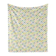 thumbnail image 1 of Abstract Soft Flannel Fleece Throw Blanket, Illustration of Half Circles or Fish Scale Inspired Motifs in Pastel Tones, Cozy Plush for Indoor and Outdoor Use, 50" x 70", Multicolor, by Ambesonne, 1 of 5