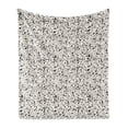 thumbnail image 1 of Abstract Soft Flannel Fleece Throw Blanket, Jumbling Messy Lines with and Grunge Look Distortion Noise Pattern, Cozy Plush for Indoor and Outdoor Use, 50" x 70", Black and Cream, by Ambesonne, 1 of 5