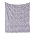 thumbnail image 1 of Abstract Soft Flannel Fleece Throw Blanket, Layout of Concentric Squares and Stripes Drawn by Hand, Cozy Plush for Indoor and Outdoor Use, 50" x 70", Eggshell Lilac, by Ambesonne, 1 of 5