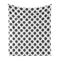 thumbnail image 1 of Abstract Soft Flannel Fleece Throw Blanket, Minimalist Circles with Vertical and Horizontal Inner Lines, Cozy Plush for Indoor and Outdoor Use, 50" x 60", Charcoal Grey and White, by Ambesonne, 1 of 5