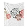 thumbnail image 1 of Abstract Soft Flannel Fleece Throw Blanket, Modern and Cool Design Surreal Dots Like and Circled Design Artwork, Cozy Plush for Indoor and Outdoor Use, 50" x 60", Red Grey and Maroon, by Ambesonne, 1 of 6