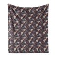 thumbnail image 1 of Abstract Soft Flannel Fleece Throw Blanket, Modern Geometric Triangles Stripes Dots Repetitive Illustration, Cozy Plush for Indoor and Outdoor Use, 50" x 70", Brown and Multicolor, by Ambesonne, 1 of 5