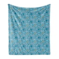 thumbnail image 1 of Abstract Soft Flannel Fleece Throw Blanket, Modern Mosaic Look Geometric Motifs, Cozy Plush for Indoor and Outdoor Use, 70" x 90", Sky Blue Multicolor, by Ambesonne, 1 of 5