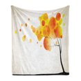 thumbnail image 1 of Abstract Soft Flannel Fleece Throw Blanket, Modern Tree Sun Autumn Themed Vibrant Image Artwork Print, Cozy Plush for Indoor and Outdoor Use, 50" x 60", Yellow Orange and Black, by Ambesonne, 1 of 5