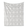 thumbnail image 1 of Abstract Soft Flannel Fleece Throw Blanket, Optical Futuristic Pattern Design with Modern and Geometric Elements, Cozy Plush for Indoor and Outdoor Use, 50" x 70", Grey Beige and White, by Ambesonne, 1 of 5