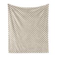 thumbnail image 1 of Abstract Soft Flannel Fleece Throw Blanket, Outline Illustration of Symmetrical and Geometric Motifs, Cozy Plush for Indoor and Outdoor Use, 50" x 70", Seal Brown and Eggshell, by Ambesonne, 1 of 5