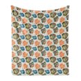 thumbnail image 1 of Abstract Soft Flannel Fleece Throw Blanket, Paisley Inspired Mandala Built-in Method Stencil Rose and Vortex Lines, Cozy Plush for Indoor and Outdoor Use, 60" x 80", Multicolor, by Ambesonne, 1 of 5