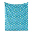 thumbnail image 1 of Abstract Soft Flannel Fleece Throw Blanket, Pastel Scale Hearts Stars and Circles Simple, Cozy Plush for Indoor and Outdoor Use, 50" x 70", Sky Blue Multicolor, by Ambesonne, 1 of 6