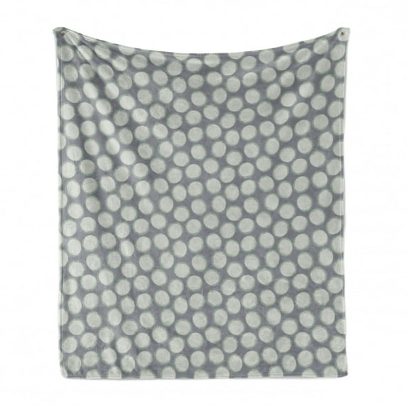 Abstract Soft Flannel Fleece Throw Blanket, Pastel Tones Watercolor Brush Strokes Circles Repetitive Pattern, Cozy Plush for Indoor and Outdoor Use, 60" x 80", Taupe Grey Sage Green, by Ambesonne