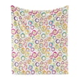thumbnail image 1 of Abstract Soft Flannel Fleece Throw Blanket, Pattern with Circles and Dots Bubble Rings Spotted Springtime Enjoyment Theme, Cozy Plush for Indoor and Outdoor Use, 50" x 60", Multicolor, by Ambesonne, 1 of 5