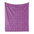 thumbnail image 1 of Abstract Soft Flannel Fleece Throw Blanket, Purple and Simple Shapes Geometric Design Intertwined Semicircles, Cozy Plush for Indoor and Outdoor Use, 50" x 70", Pale Purple and Fuchsia, by Ambesonne, 1 of 5