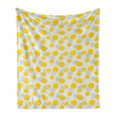 thumbnail image 1 of Abstract Soft Flannel Fleece Throw Blanket, Quirky Shapes and Dotted Rounds with Unusual Simple Stars Pattern, Cozy Plush for Indoor and Outdoor Use, 60" x 80", Mustard Pale Taupe White, by Ambesonne, 1 of 5