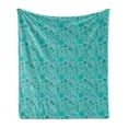 thumbnail image 1 of Abstract Soft Flannel Fleece Throw Blanket, Randomly Scattered Circular Blobs in Different Sizes, Cozy Plush for Indoor and Outdoor Use, 50" x 60", Dark Seafoam, by Ambesonne, 1 of 5