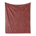 thumbnail image 1 of Abstract Soft Flannel Fleece Throw Blanket, Repeating Geometric Grungy Vintage Squares Illustration, Cozy Plush for Indoor and Outdoor Use, 60" x 80", Pale Ruby Grey Yellow, by Ambesonne, 1 of 5