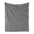 thumbnail image 1 of Abstract Soft Flannel Fleece Throw Blanket, Repeating Stripes with Curved Line Motifs Modern Art Style Tile Design, Cozy Plush for Indoor and Outdoor Use, 50" x 70", Beige Charcoal Grey, by Ambesonne, 1 of 6