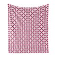 thumbnail image 1 of Abstract Soft Flannel Fleece Throw Blanket, Repetitive Circular Pattern Bold Geometric 1970's Style, Cozy Plush for Indoor and Outdoor Use, 70" x 90", Pink Vermilion, by Ambesonne, 1 of 5