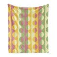 thumbnail image 1 of Abstract Soft Flannel Fleece Throw Blanket, Retro Textured Circle Geometric Shapes over Striped Grid Background Soft Design, Cozy Plush for Indoor and Outdoor Use, 50" x 70", Multicolor, by Ambesonne, 1 of 5